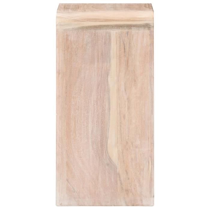 Table de chevet - vidaXL - Bois d'acacia massif - 40x30x60 cm - 1 tiroir - 2 étagères