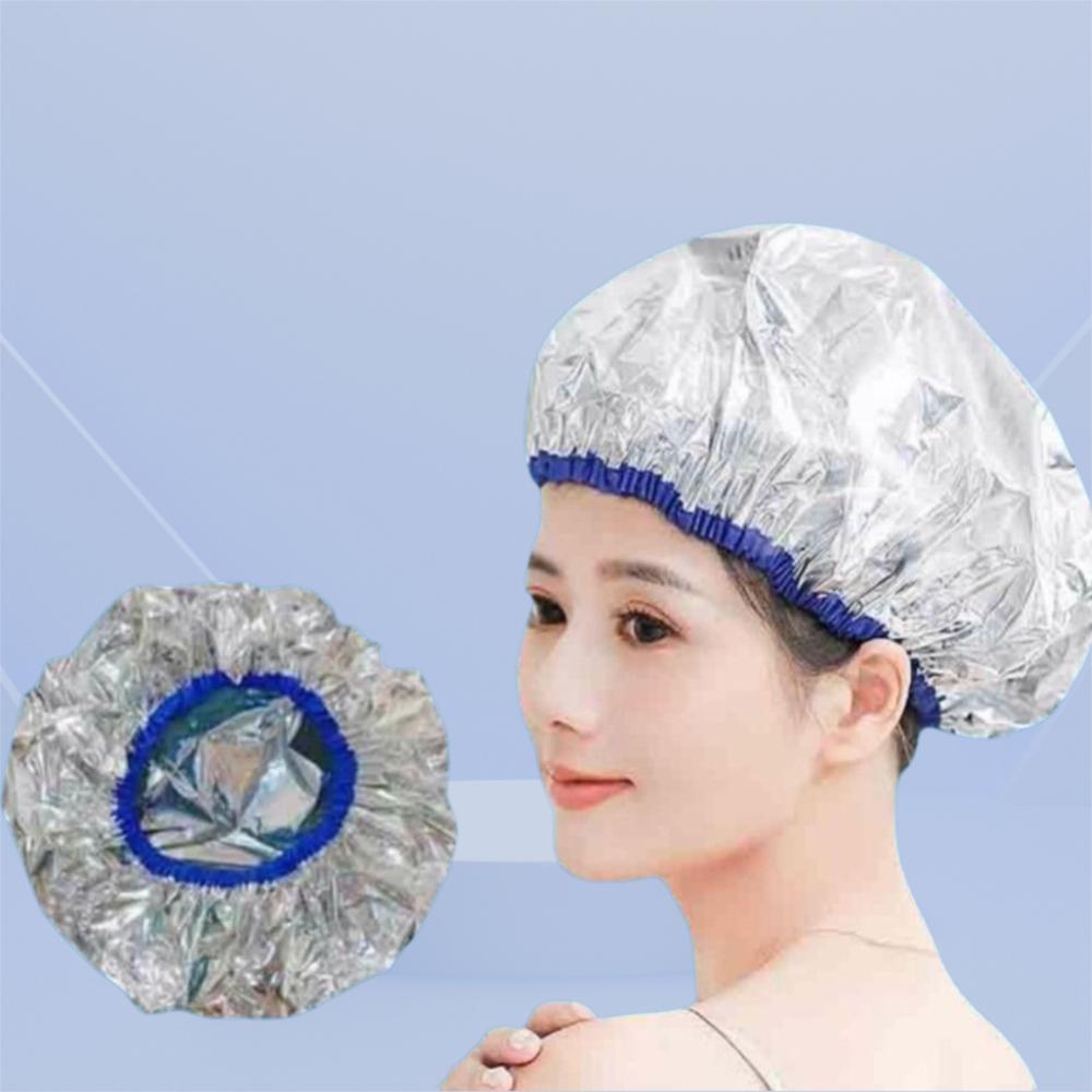 Aluminum Foil Self-heating Tin Foil Hat Waterproof Reusable Heat Elastic Coloring Hat Hair Steamer Hair Dye Tools Bathing Cap
