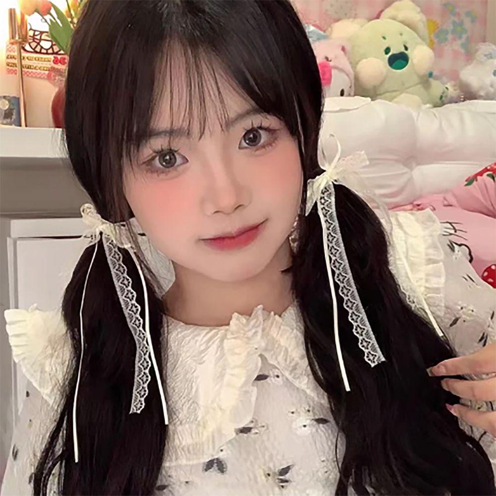

Корейский стиль бант заколка для волос кружевные боковые заколки сладкие ленты кисточки заколки для волос для женщин
