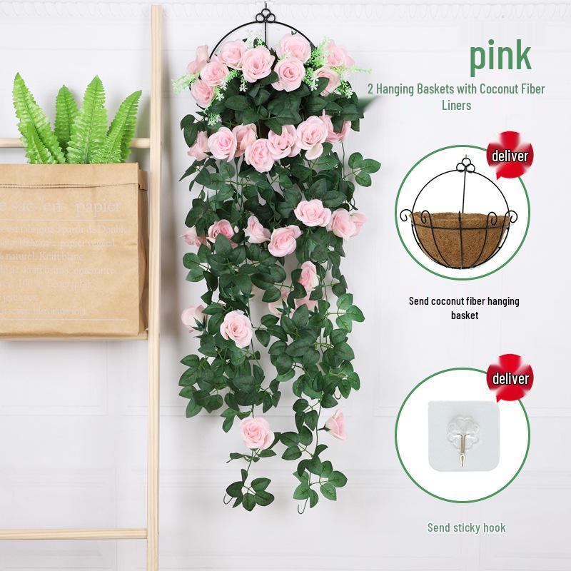 Artificial Violet Flower Vine - Silk Rose Hanging Decor for Weddings and Walls
