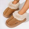 Anti-slip Thick Plush Snow Boots Women Faux Suede Platform Fur Winter Boots Woman Slip On Warm Cotton Padded Shoes Female