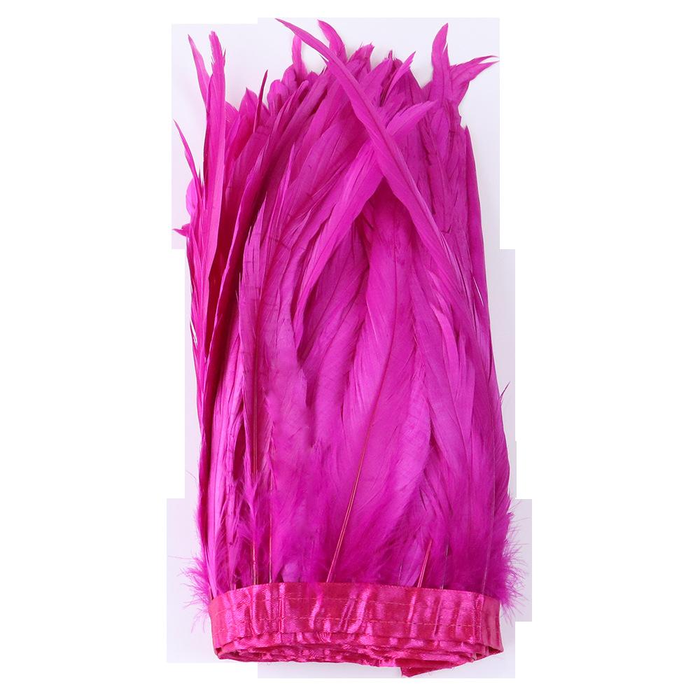 25-30Cm Dyeing Purple Tail Cloth Edge Clothing Accessories Pendant Handicraft Material Chicken Feather Cloth Belt Diy