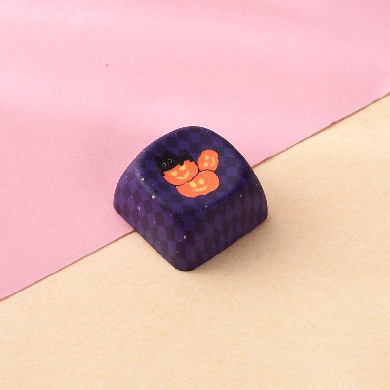 5/10Pcs Halloween Themed Custom Keycaps Cute Ghost Pumpkin Prints For Mechanical Keyboard Diy Holiday Gifts