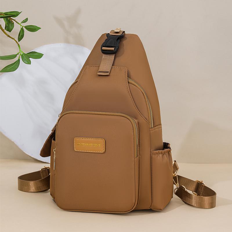 Large Capacity Backpack Water-Repellent Nylon Bag Multi-Functional Chest Bag Women's Travel Shoulder Bag