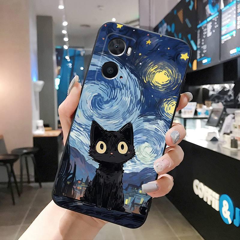 Art Cat Phone Case For OPPO Realme 10 Pro Plus GT 2 Pro X2 Pro XT C25S 8 7 6 Pro 6i GT Master C3 C21 C21Y X3 SuperZoom
