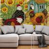 Farm Life Rooster Hen Sunflower Home Decor Window Curtains Bedroom Kitchen Curtain Panel Curtains for Living Room