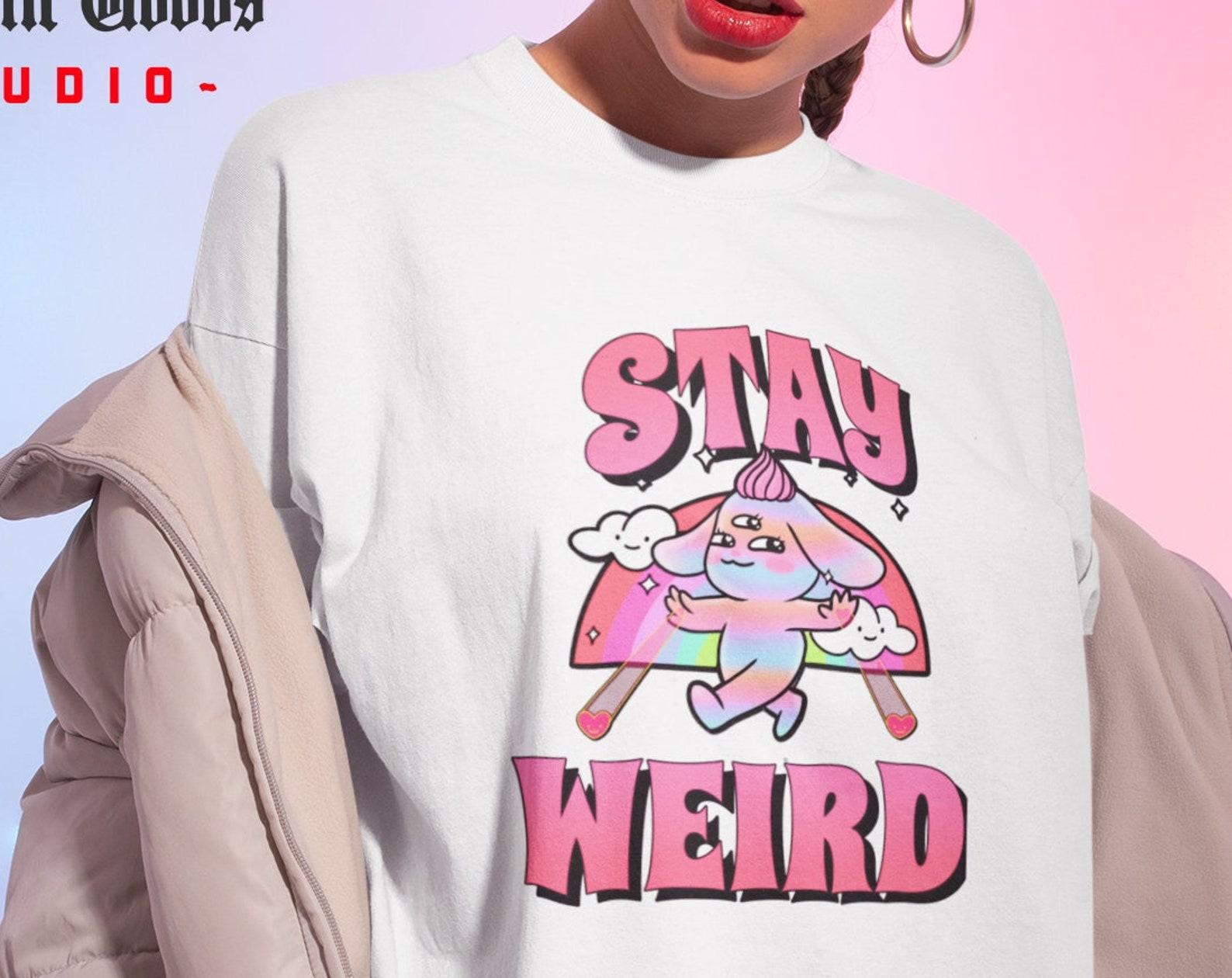 Psychedelic Stay Weird T-shirt: Trippy Rave Fashion 2XL