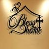 Metal Sign Home Blessing Modern Craft Wall Art Office Terrace Decor Housewarming Holiday Gift Halloween Christmas New Year