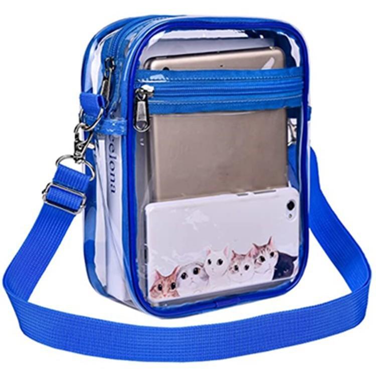 Transparent PVC Multi-Function Shoulder Tote Bag – Large Capacity Waterproof Travel Shopping Bag, Clear Cosmetic Organizer with Adjustable Strap less