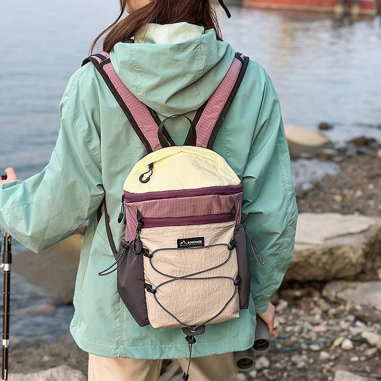 Schoolbag low saturation contrasting color function wind texture feeling small backpack couple camping trip daily commuting backpack