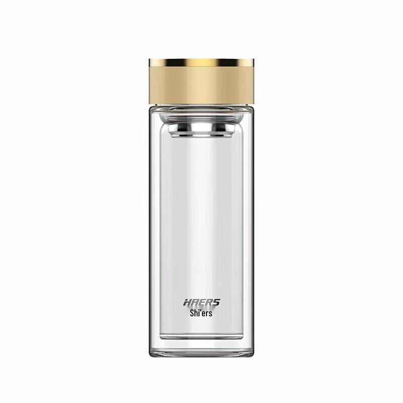 HAERS Double-Layer Business Glass Teacup