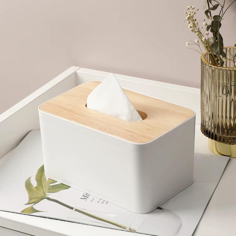 Modern Simple Tissue Box Home Daily Drawing Box Bamboo Plastic Durable Tissue Holder Restaurant Commercial