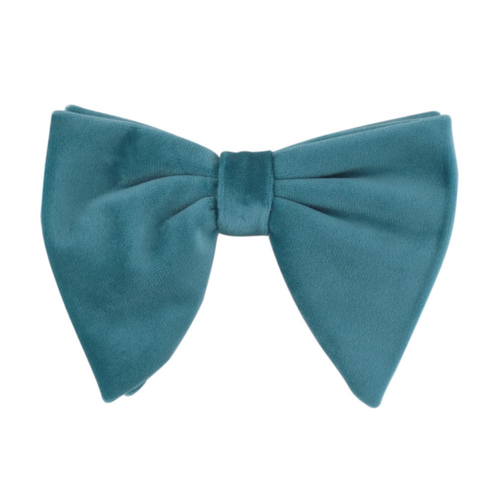 Men's Large Velvet Pre-tied Swallowtail Wingtip Bow Tie - Retro Tuxedo Design