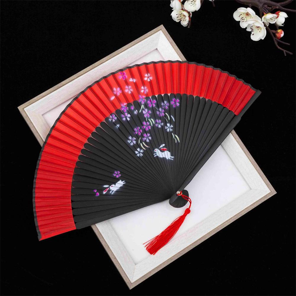 

Ручной веер с принтом сакуры, складные веера из шелкового бамбука, реквизит для танцев, косплея, домашнего офиса, настенного украшения своими руками