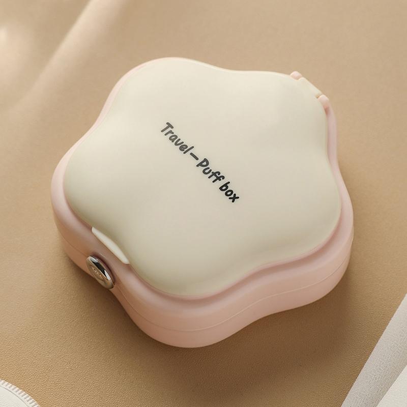 

Double-Layer Folding Powder Puff Boxes Breathable Moisture-Proof Enlarged And Thickened Air Cushion Puff Storage Box Makeup Case розовый