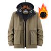 Hooded Cotton-padded Clothes Men's Casual Velvet Thickened Warm Multi-functional Jacket Autumn and Winter Windproof Three-in-one Jacket