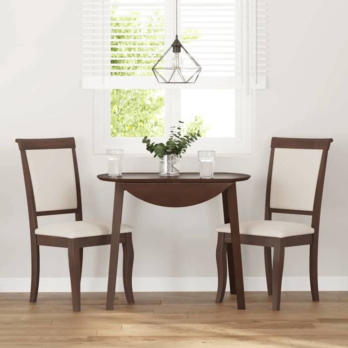 VidaXL Dining Chairs Cushions 2 Pcs Brown Solid Rubberwood, Dining Chair, Chair, Living Room Chair, Chairs At 4102486