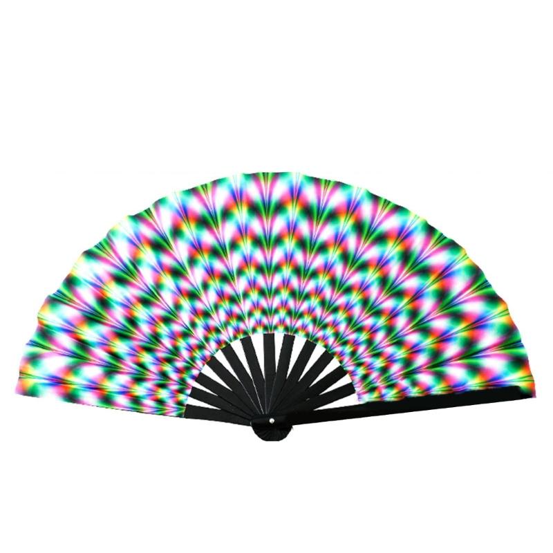 

Складной флуоресцентный светящийся бамбуковый веер для рейвов, портативный, для вечеринок, дискотек, музыкальных фестивалей, ночных клубов и карнавалов