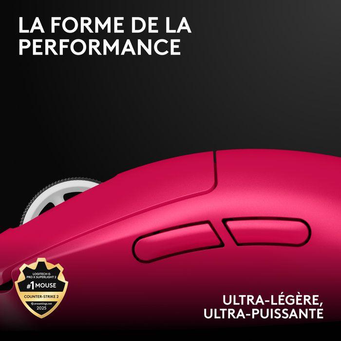 Souris gamer - Sans fil - Logitech G - Pro X Superlight 2 Lightspeed - Noir