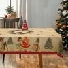Christmas Dancing Girl Snowman Reindeer Waterproof Tablecloth Table Decor Winter Kitchen Dining Tablecloth Christmas Decoraitons