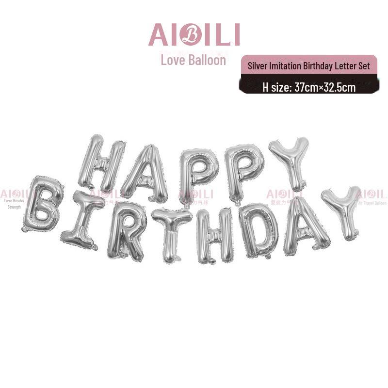 Beautiful Birthday Balloon Set: Happy Birthday Letter Aluminum Foil Decorations