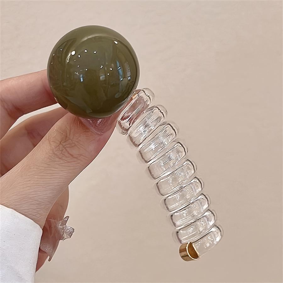 Chic Japanese-Inspired Spiral Hair Tie - Acrylic, Cute & Sweet Ponytail Holder for Women and Girls