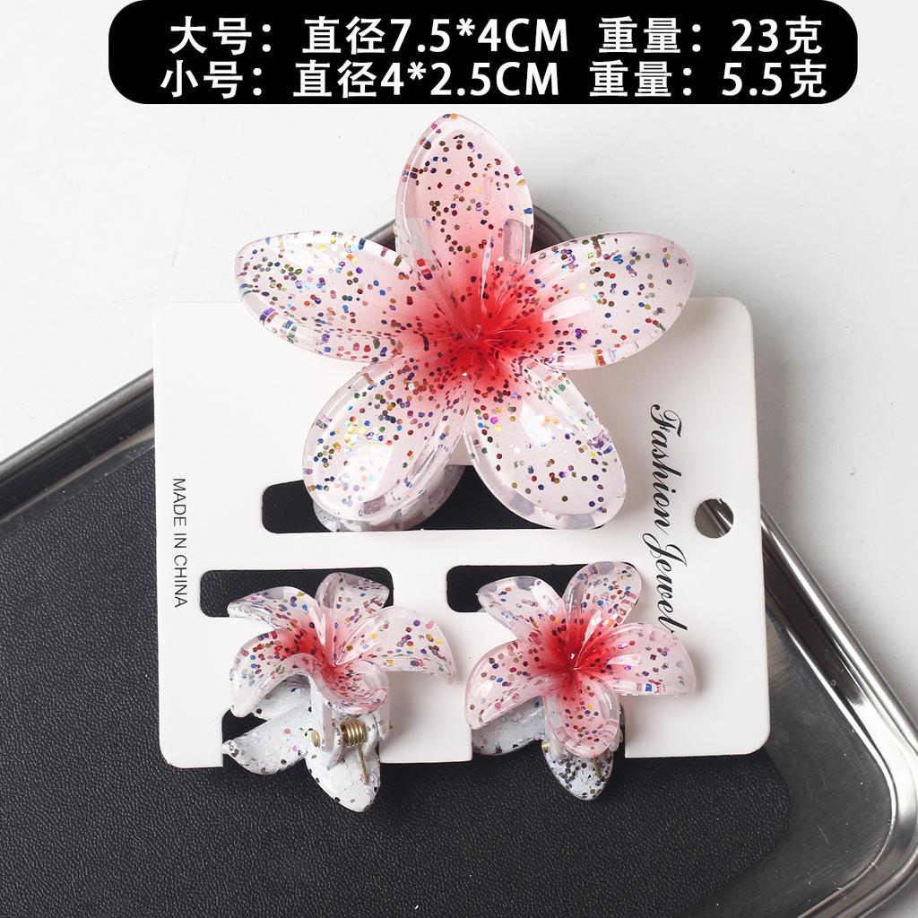 2025 New Egg Flower Grab Clip Retro Color Flower Hair Claw Clip Lady Side Grab Half Grab Back Head Shark
