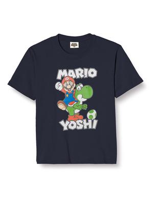 Mario Goods Character Kids HERE WE GO Yoshi Luigi Clothes Navy [Super Mario] T-shirt Children's