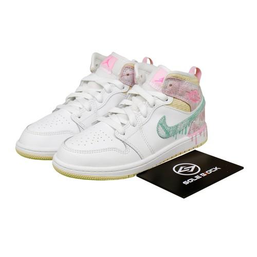 

Air Jordan 1 Mid SE PS Ice Cream Children s Basketball Shoes DD1667-100 EU 35 білий