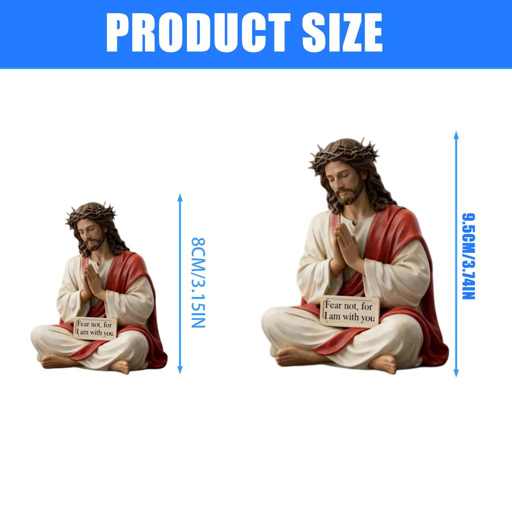 Pray Sitting Holy Resin Statue Desk Companion Figurine Christian Religious Gift Providing Daily Spiritual Comfort