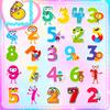 50 Arabic Numerals 1-9 Stickers Color Cute Cartoon Numbers Children's Puzzle Early Education Stickers