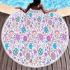 Botanical Floral Round Beach Towel Boho Flower Farmhouse Beach Blanket Pool Towels For Picnic Soft Sand Free Absorbent Yoga Mat