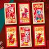 6pcs Cartoon Lucky Red Pocket Blessing New Year Money Bag Money Envelope  Marriage Celebration