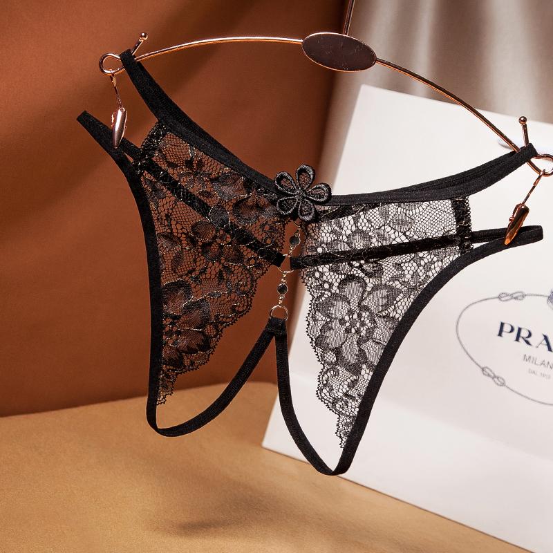 Dámské spodní prádlo Sexy Lingerie Tanga a G-string Krajkové kalhotky T-back Bezešvá tanga G-string Černá Červená