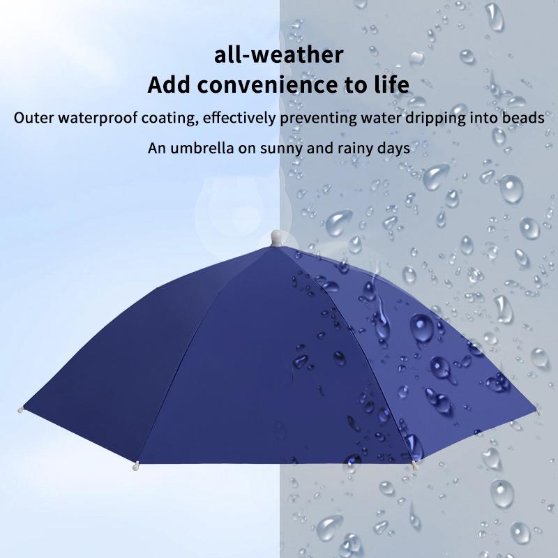 Portable Hands Free Umbrella Hat With Uv Resistance And Rain Proof Design Perfect For Hiking Fishing Gardening And Camping