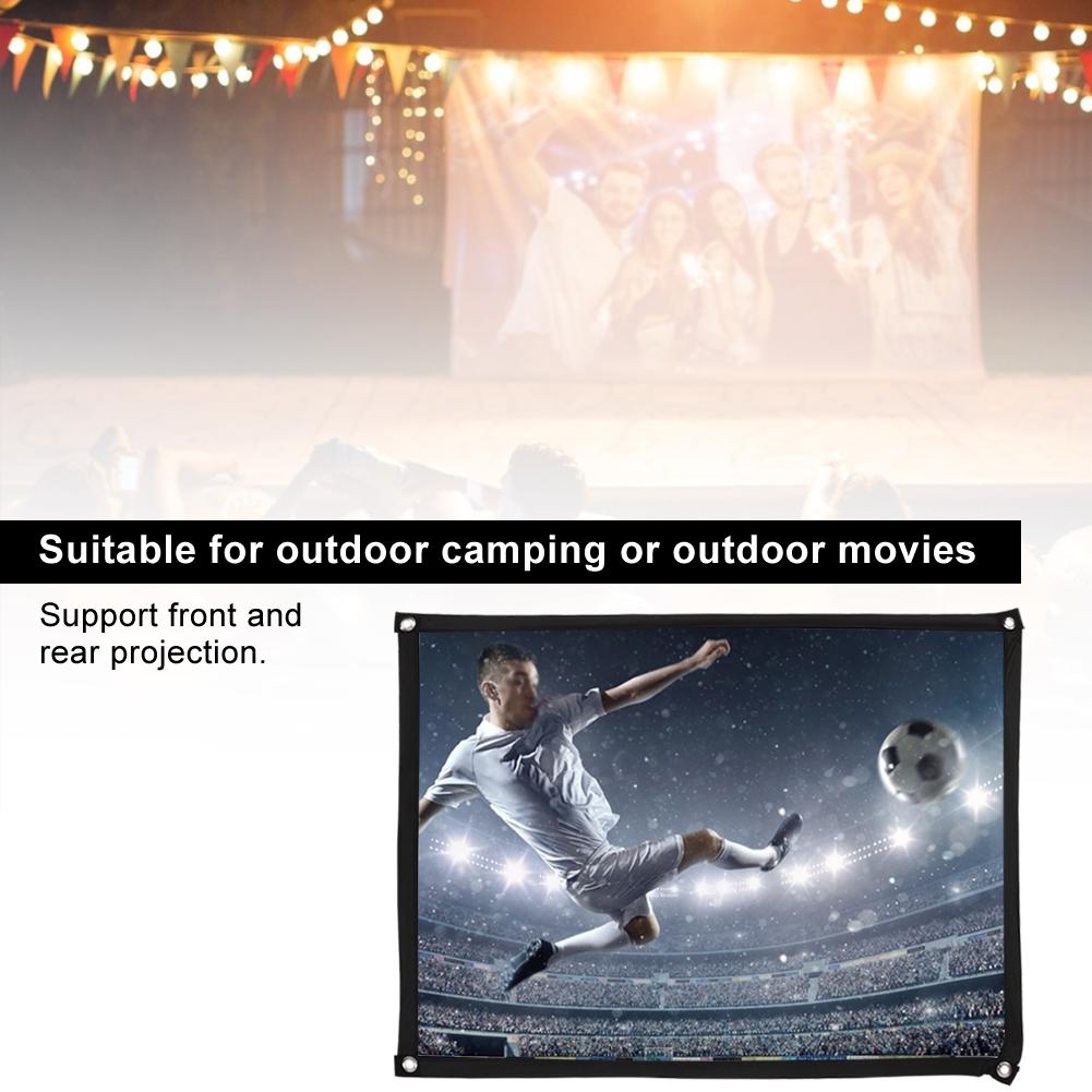 4:3 Thickened 100% Polyester Portable Foldable White Soft Projector Screen Curtain