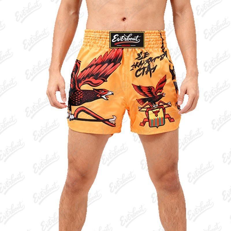 Mens Quick-Dry Muay Thai Shorts With Print Design Boxing Martial Arts Training Competition