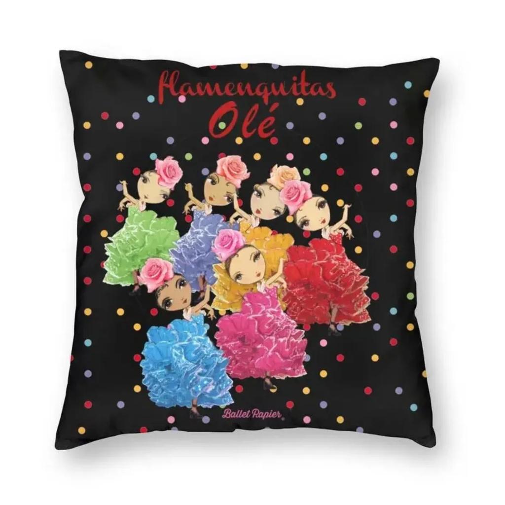 Flamenco Lola Flores Modern Throw Pillow Covers Living Room Decoration Spanish Dancer Pop Art Cushion Cover Pillowcase