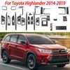 Carbon Fiber Sticker For Toyota Highlander 2014- Car Interior Accessories Dashboard Side Air Vent Window Button Door Panel