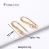 Earring Hooks Jewelry Earrings Making Supplies DIY Findings Accessories,18K Gold Plated Cubic Zircon Ear Wire with Open Loop