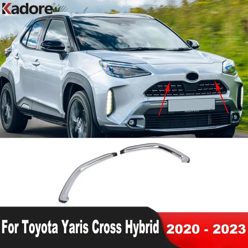 Front Center Grille Grills Cover Trim For Toyota Yaris Cross Hybrid - Chrome Car Racing Grill Molding Strip Accessories