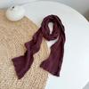 Retro Pleated Ramie Scarf Slender And Narrow Long Silk Scarf Japanese Mori Women Versatile Extended Neck Protector Scarf Shawl