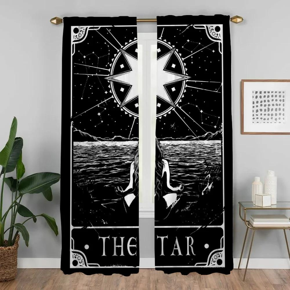 Read the Tarot Cards Elegant Room Curtains for Living Room Blackout Curtain Tulle for Bedroom Home Interior Curtains 2 Pieces