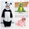Soft Baby Hooded Rompers Coral Fleece Children Pajamas Kawaii Infant Jumpsuits  Autumn