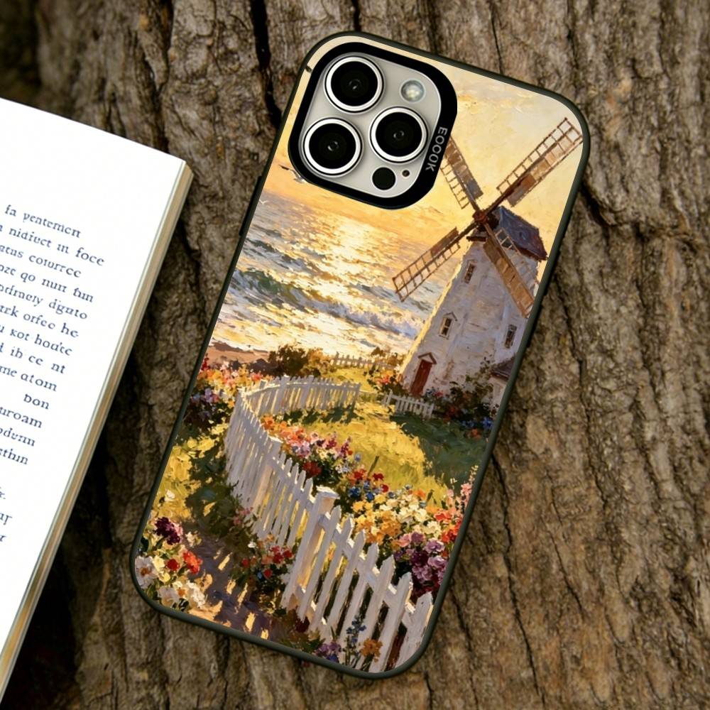 

Oil painting Phone Case For iPhone 17,16,15,14,13,12,11 Plus,Pro Max,XS,Colorful Silver Black Cover iPhoneXsMax