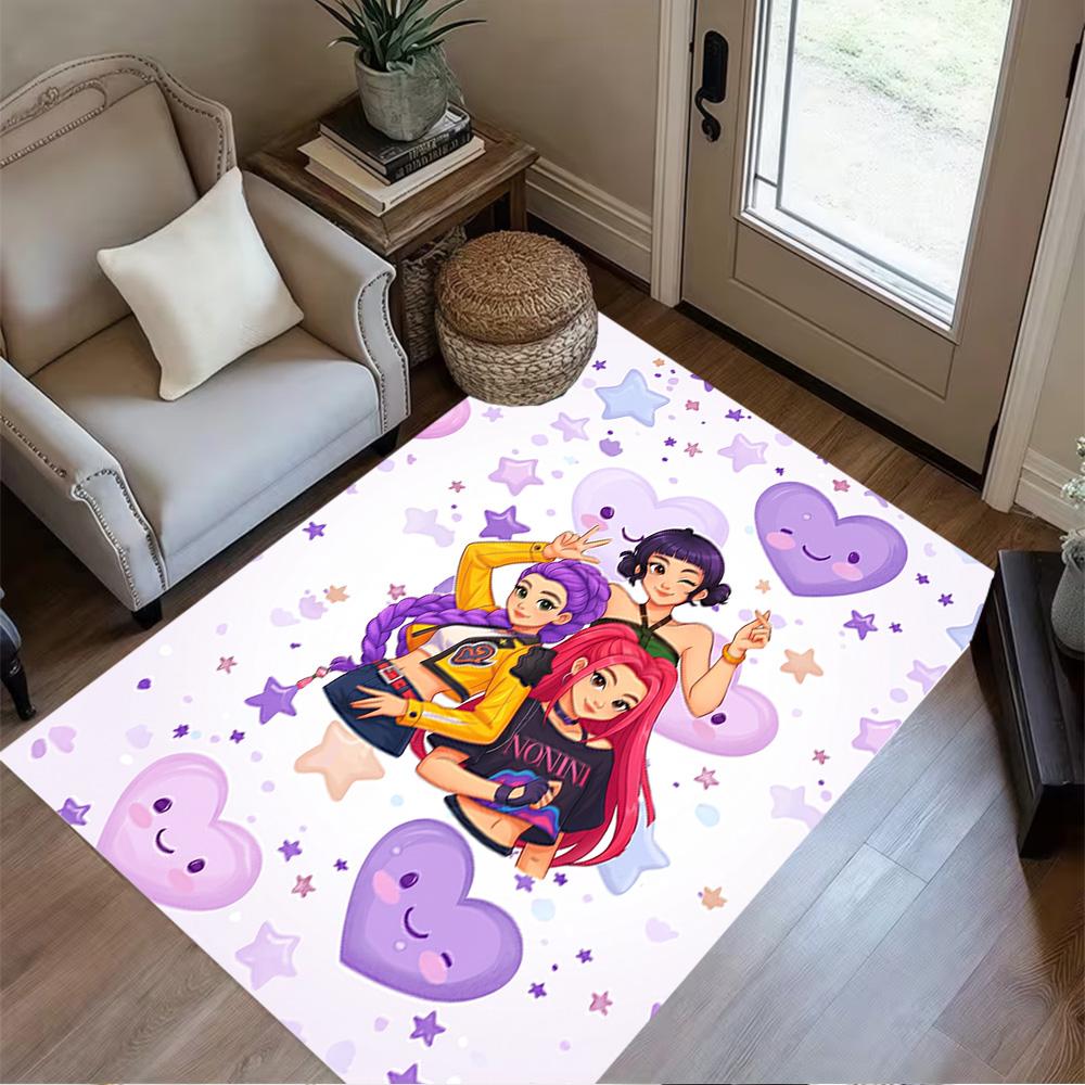 Nighttime Snack Adventure Carpet Design for Playrooms Decorate Room Bedrooms Hallway Anti-slip Rug Decorate Offices