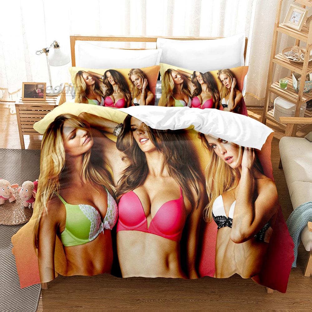 Bikini Anime Beauty Bedding Set Single Twin Full Queen King Size Bed Set Aldult Kid Bedroom Duvetcover Sets Europe And America