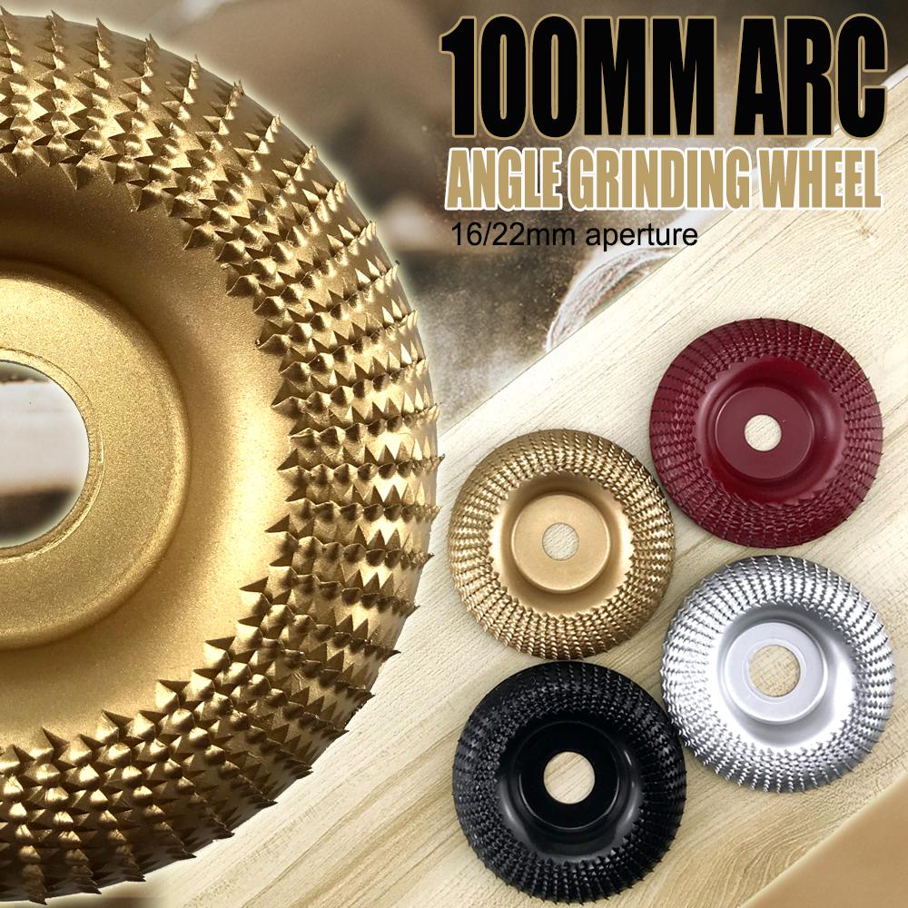 100mm Arc Angle Grinding Wheel Woods Shaping Grinding Discs Woodworking Sanding Wheel Rotary Abrasives 16/22mm Aperture