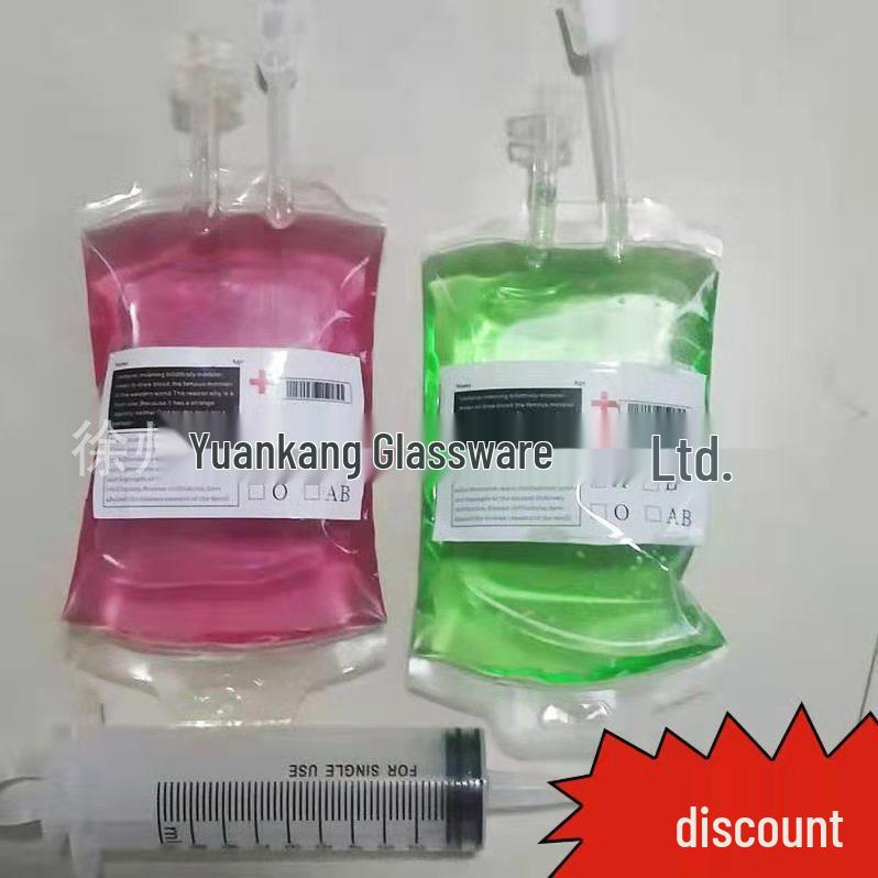 Halloween Vampire Blood Bag Juice Pack with Double Tube