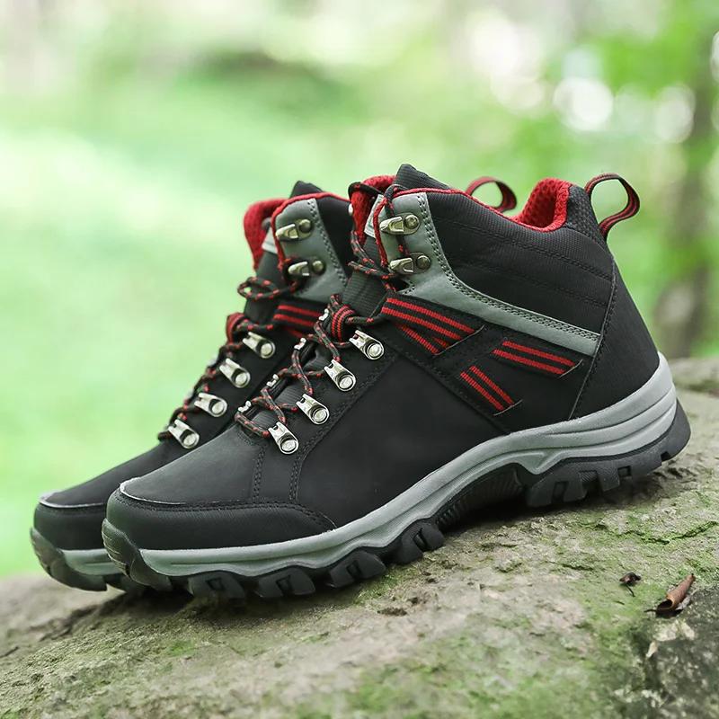 Fashion Outdoor Shoes Waterproof Walking Hiking Boots Non-Slip Warm Tactical Trekking Shoes for Men 2024 Large Size